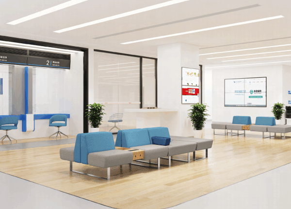 Modern office furniture factory production line with automated machinery