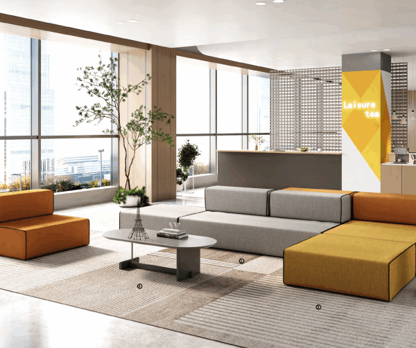 Modern 2026 office space with ergonomic workstations ready for use