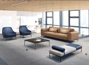 A diverse range of commercial grade office chairs in a showroom