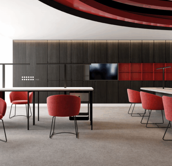 Modern office interior featuring several sleek acoustic pods for private meetings in 2026.