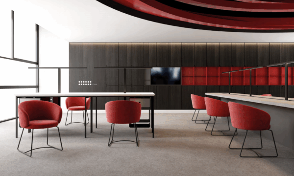 Showroom display of modular workstations from a top Foshan office furniture factory