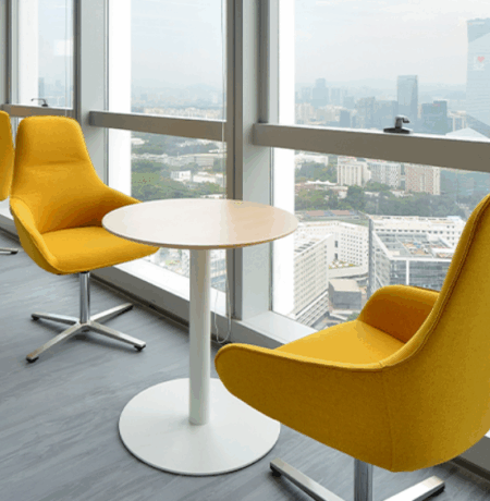 Sustainable office furniture made from recycled materials for public projects