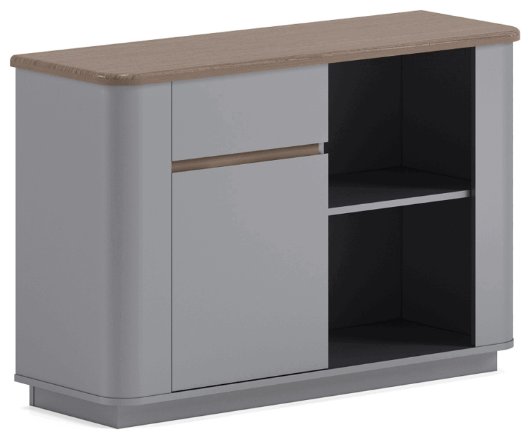 Close up of high quality modular office desk components