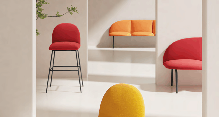 Professional office environment with modular furniture and standing desks