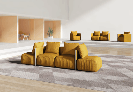 A luxury boardroom featuring custom designer office furniture