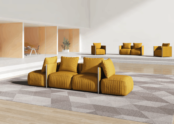 High-quality school furniture samples in a Chinese manufacturing showroom