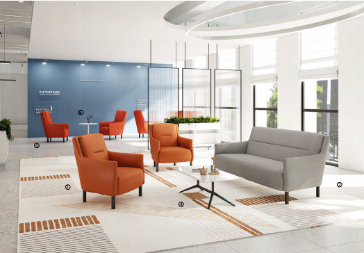 Modern office interior featuring acoustic privacy pods from a top manufacturer