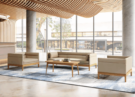 Comparison of various sizes of acoustic meeting pods for office use