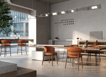 Office planner reviewing technical specifications for soundproof room dividers
