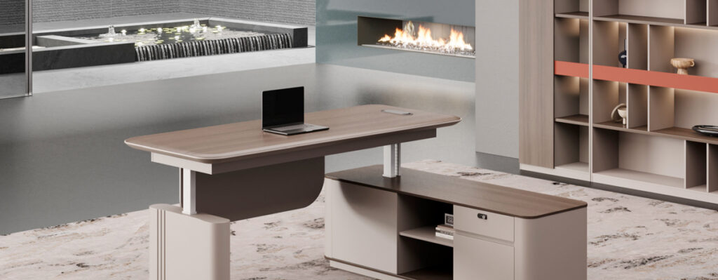 Modern financial headquarters lobby with premium seating and minimalist design